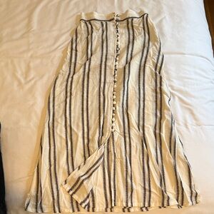 Flynn Skye Black and Cream Striped Maxi Skirt